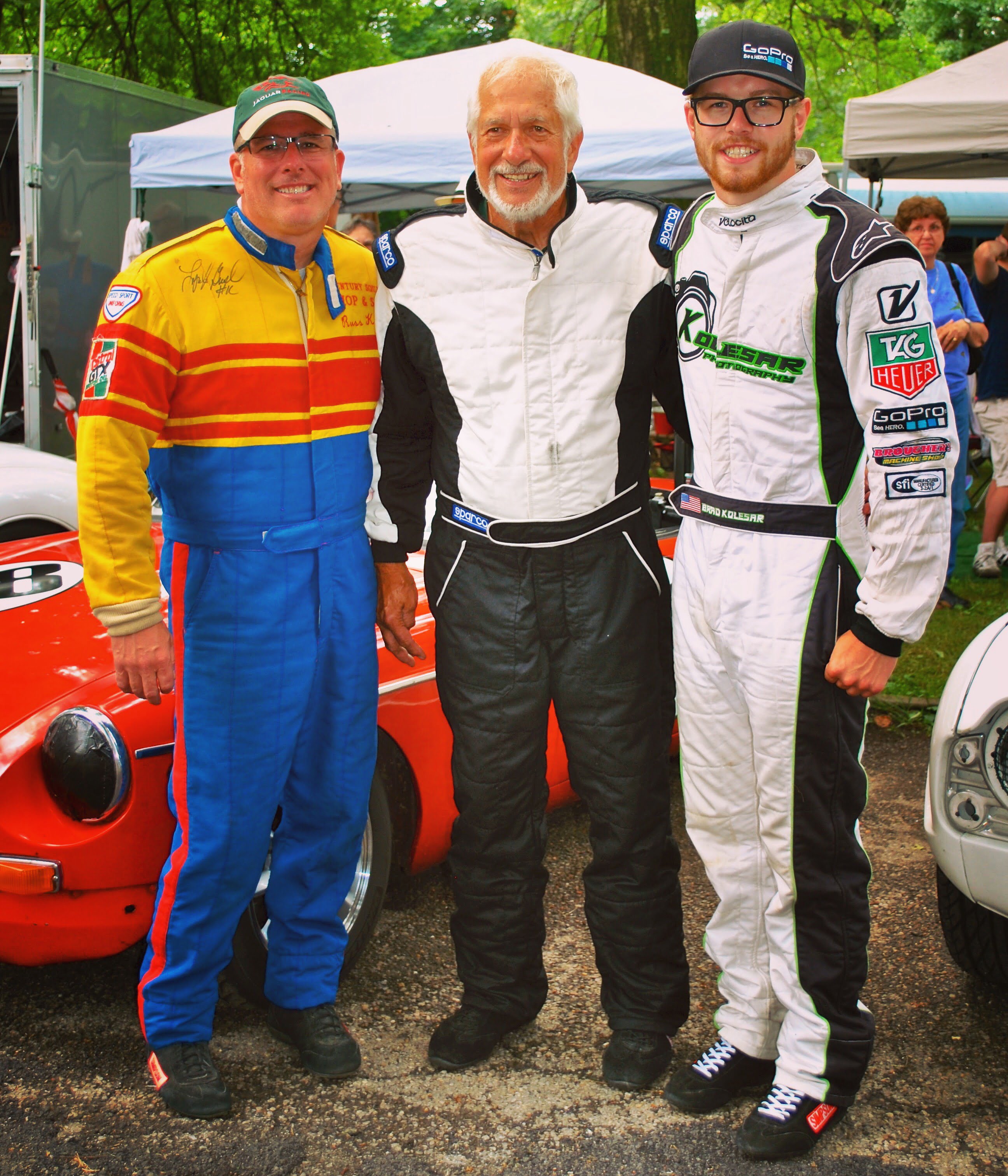 Brad, pictured far right with his dad Russ (left) and grandfather Jack (center) racing at the PVGP.