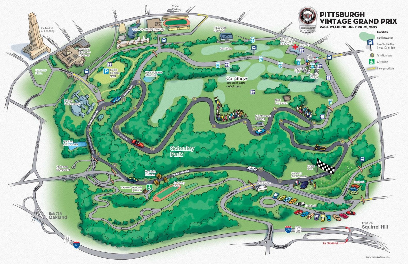 Map Of Schenley Park Map of Schenley Park   2019 | Pittsburgh Vintage Grand Prix