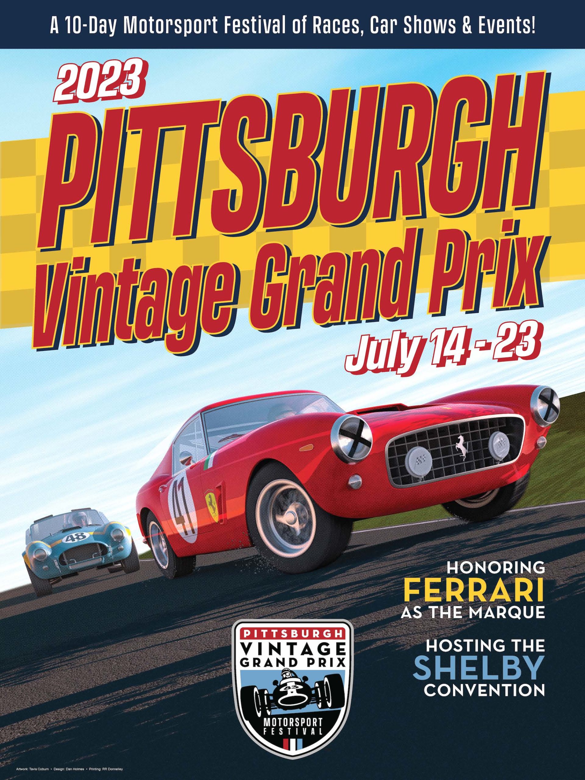 PVGP Reveals Poster Featuring Ferrari And Shelby At 2023 Pittsburgh