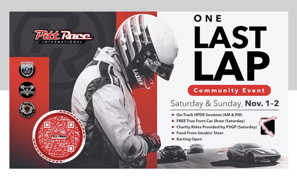 Last Lap – ﻿a PVGP Farewell Track Day at Pitt Race on Saturday, November 1